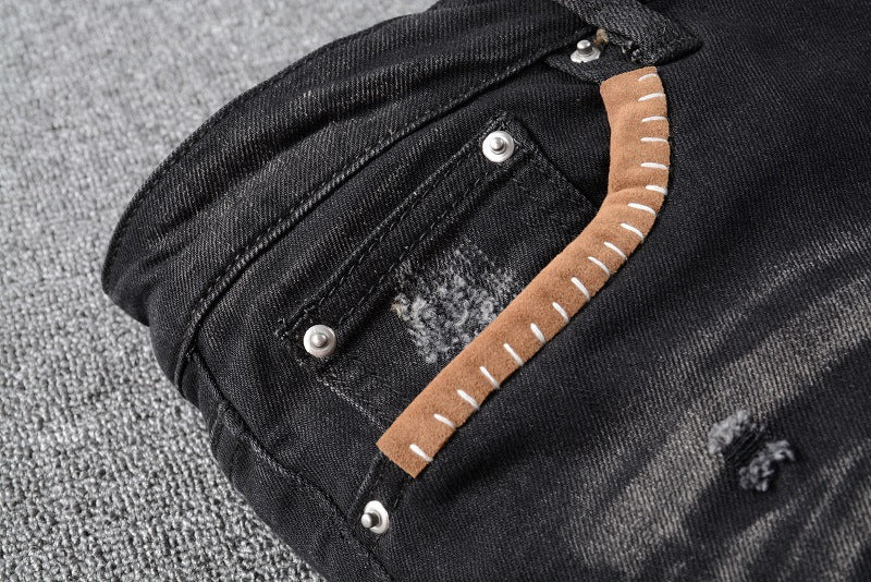 Multi-patched Stretch Slim Jeans - SIIV E-Kart