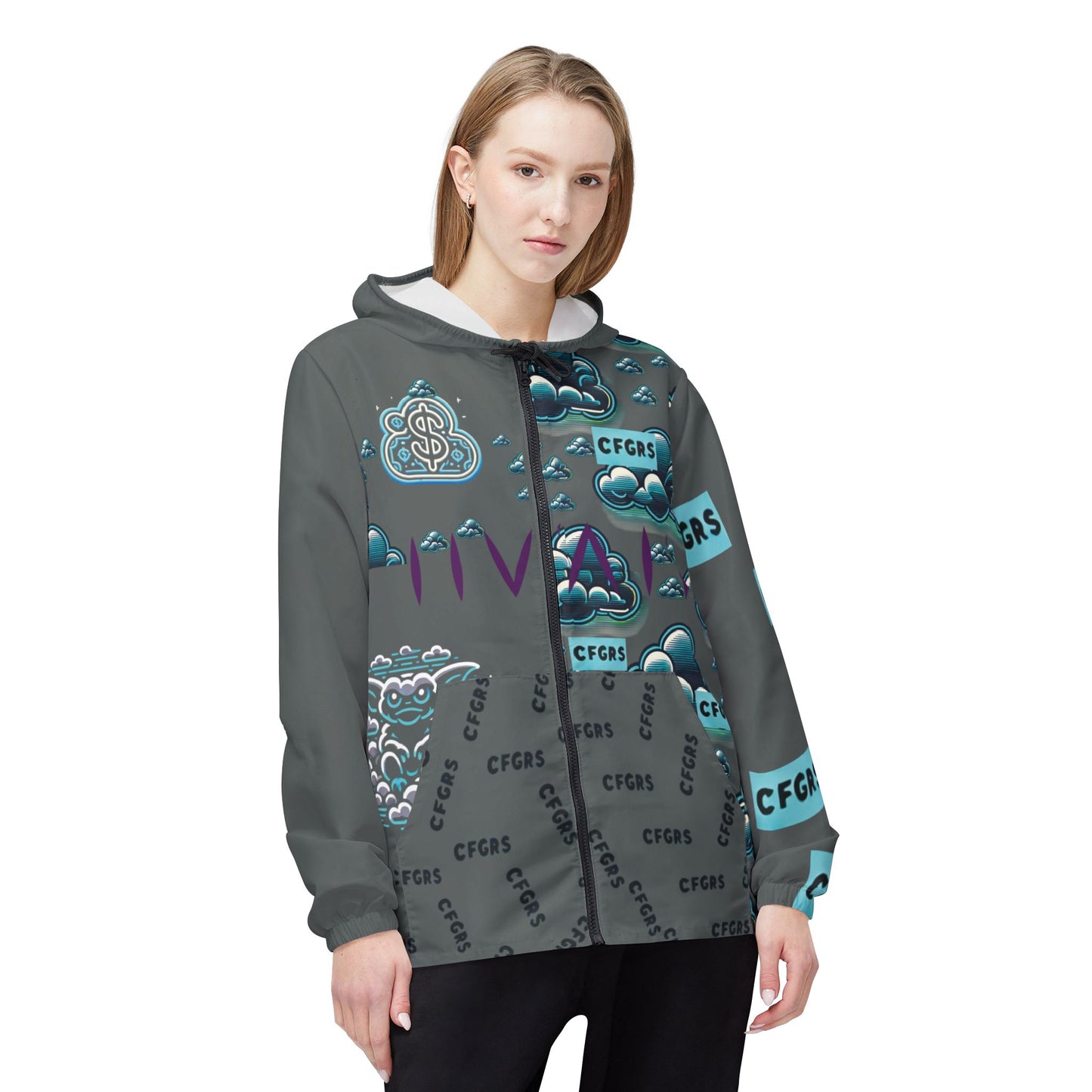 Clouded Figures Windbreaker Jacket - SIIV E-Kart
