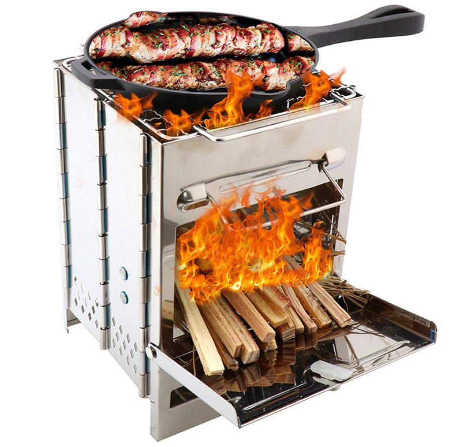 Mini Outdoor Firewood Camping Stove Grill, Folding Stove - SIIV E-Kart