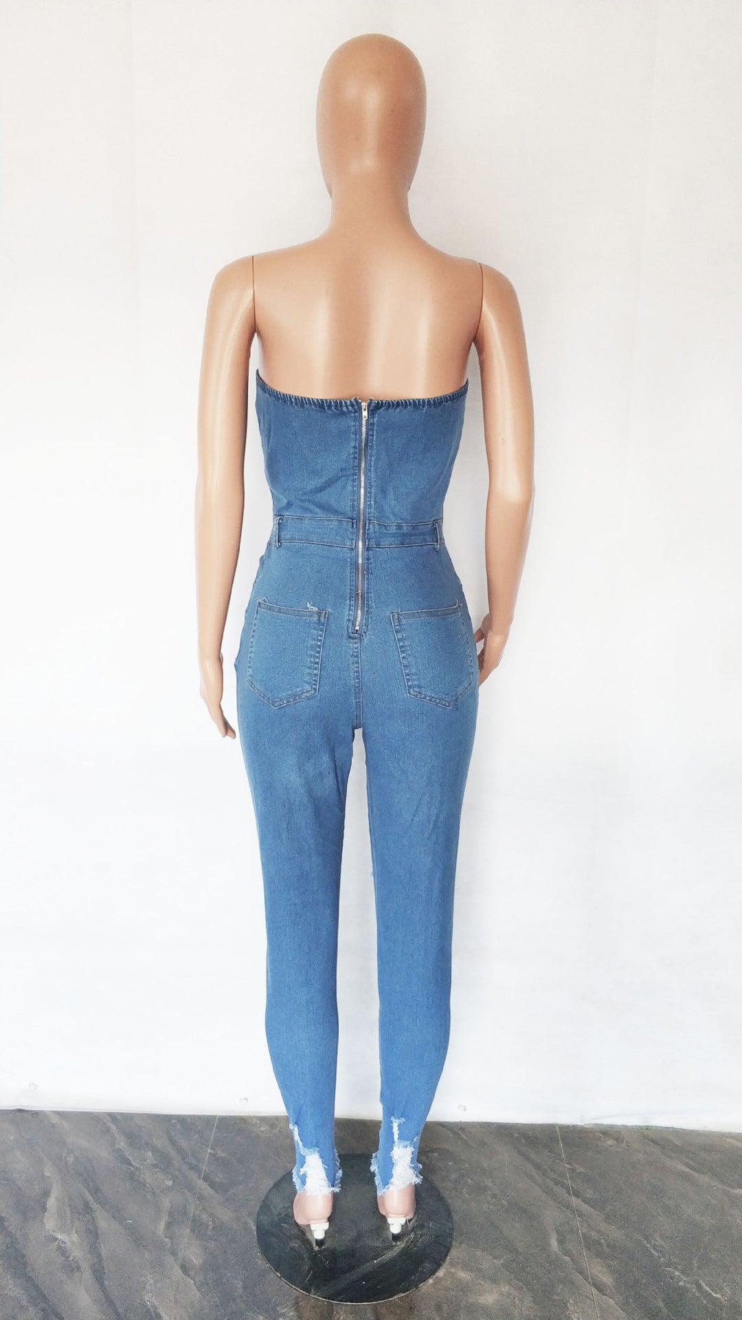 Women's Slim Fit Denim Bodysuit - SIIV E-Kart