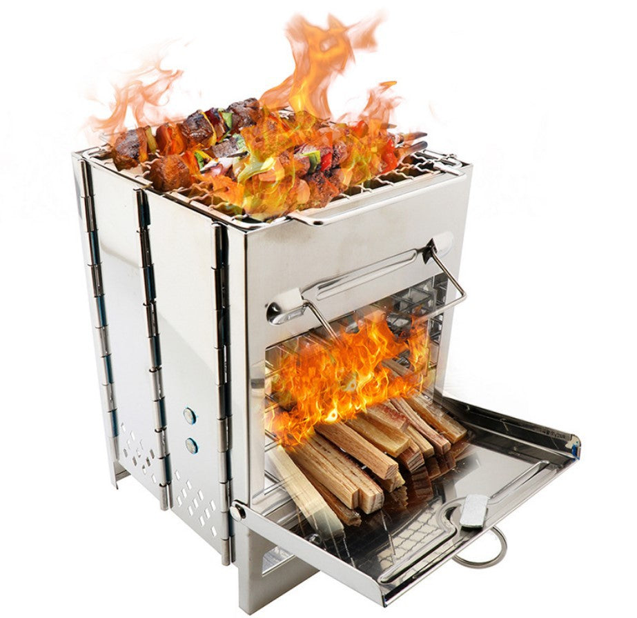 Mini Outdoor Firewood Camping Stove Grill, Folding Stove - SIIV E-Kart