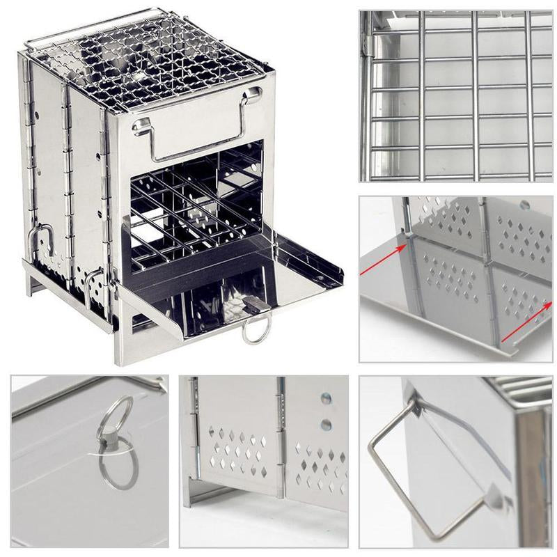 Mini Outdoor Firewood Camping Stove Grill, Folding Stove - SIIV E-Kart