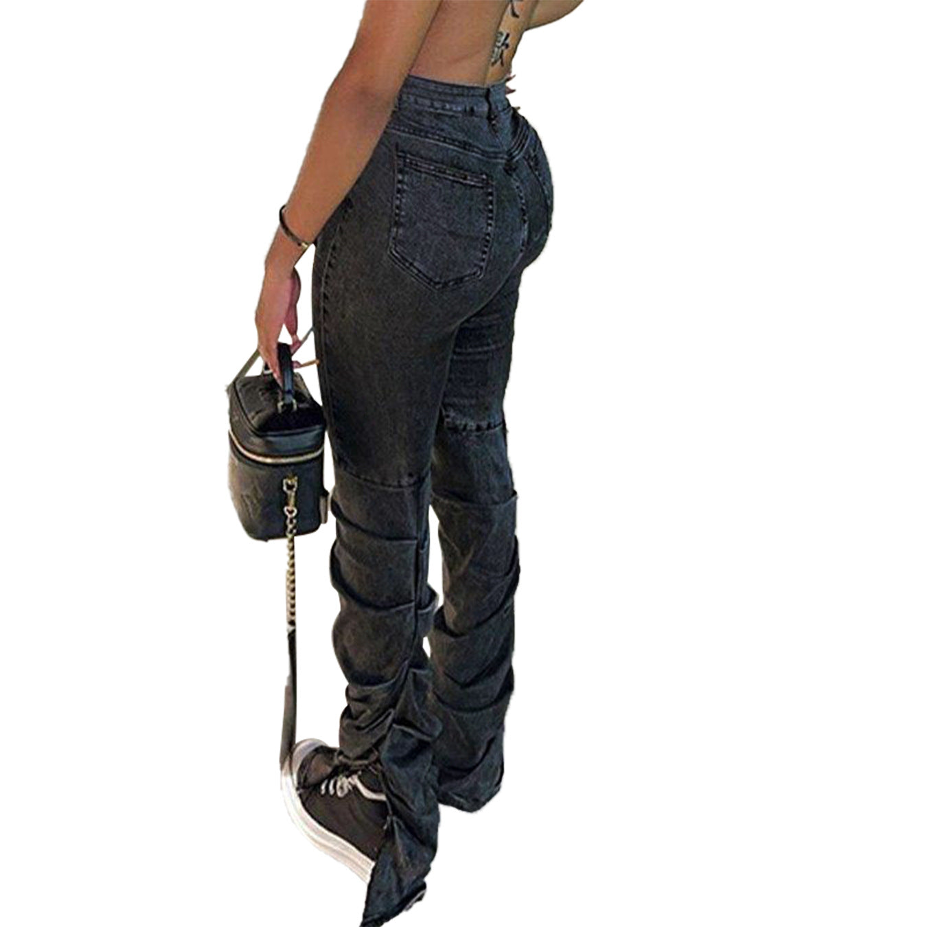 Women's Street Fashion Hem Slit Jeans - SIIV E-Kart