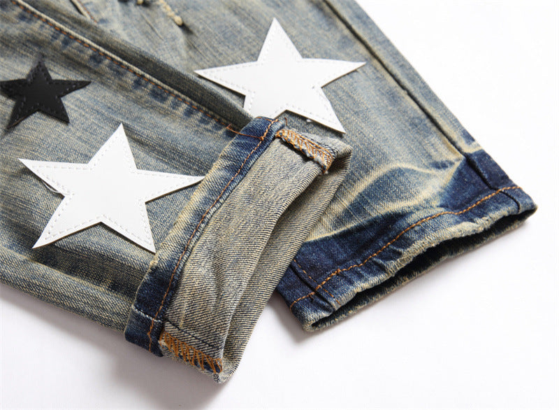 Off white 5 pointed star denim trousers