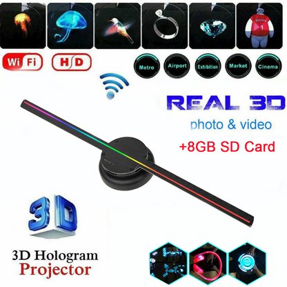 3d Holographic Projection Machine Floating Led Display Wifi Control