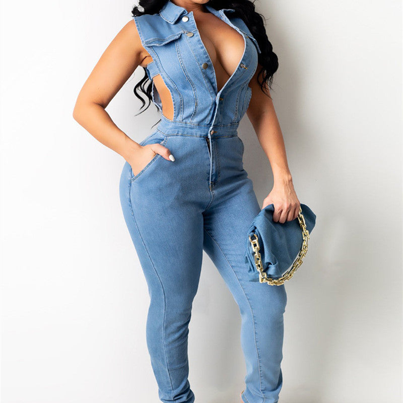 Women's Denim Slim Fit Bodysuit