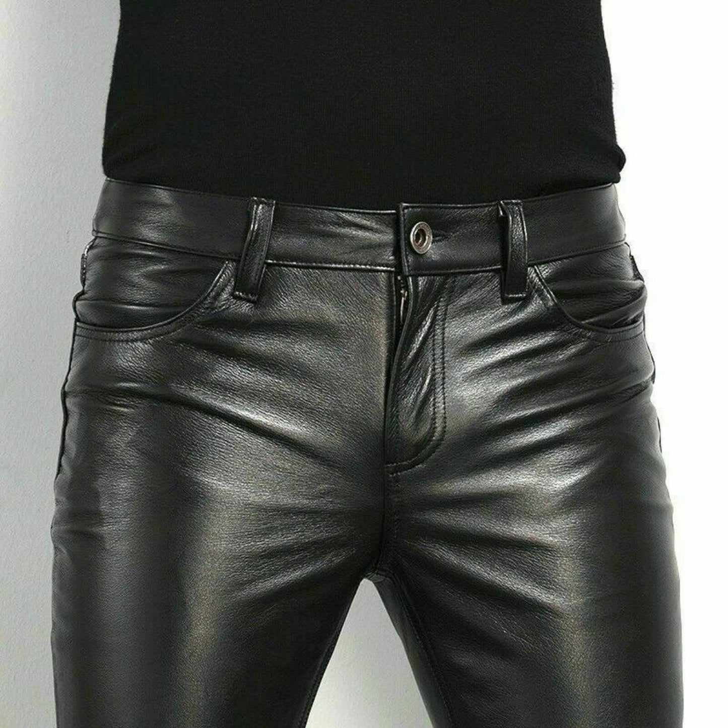 Men's slim Leather Pants