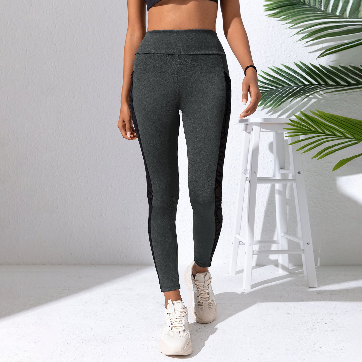 Mesh Stitching Yoga Body Shaping Trousers