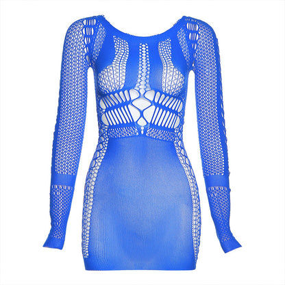 Long Sleeve Fishnet Slim Breezy Lingerie Dress