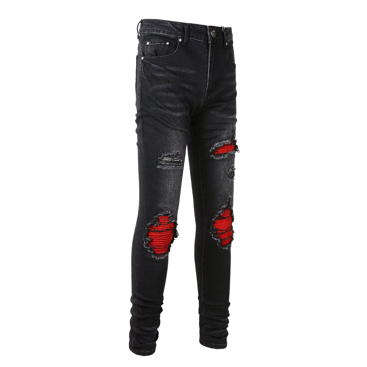 Red Patch Stretch Slim Pants