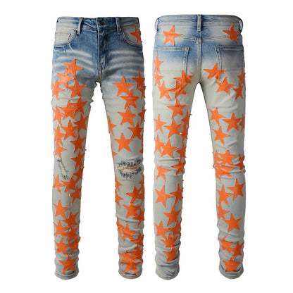 Orange Star light color denim pants