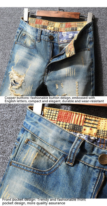 Ripped Jeans American Casual fitted Loose