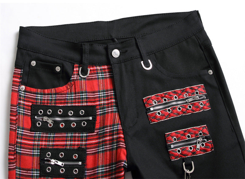 Black/multicolor strapped pants