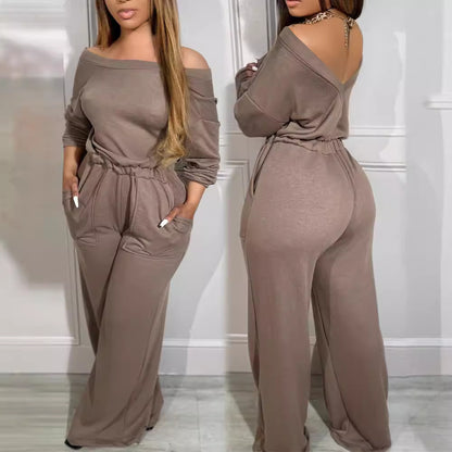 Ladies open shoulder Jumpsuit