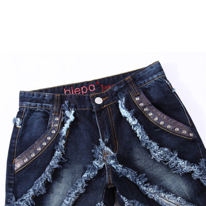 Fury threaded Jean pants W/ leather pocket lining