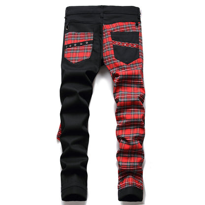 Black/multicolor strapped pants