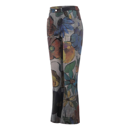 Women's Casual Pants Floral Thin Trousers