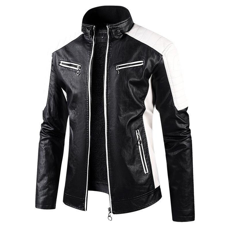 Autumn And Winter Leather Fleece-lined jacket