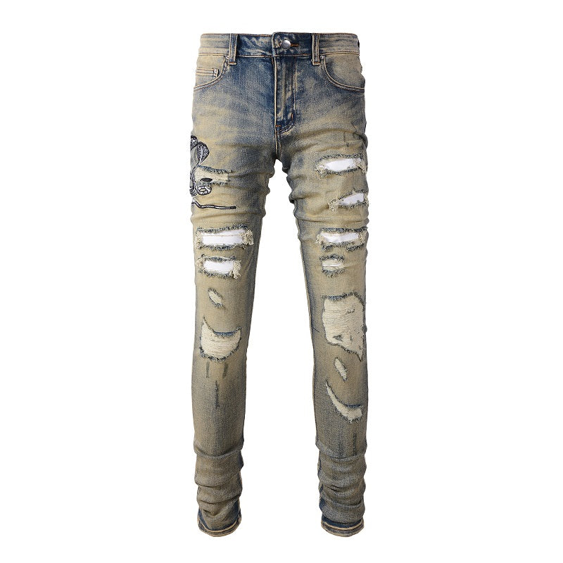 Off white Distressed Slim Colored Jean pants