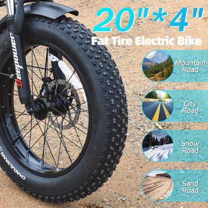 G20Pro Folding Electric Bicycle 500W-2000W 48V Fat Tire Mountain Ebike