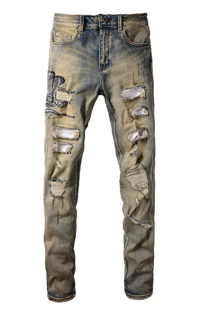 Off white Distressed Slim Colored Jean pants