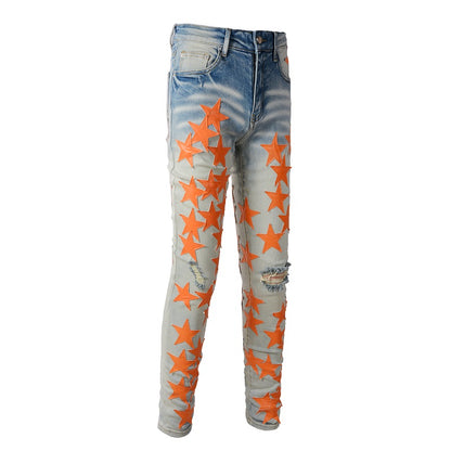 Orange Star light color denim pants