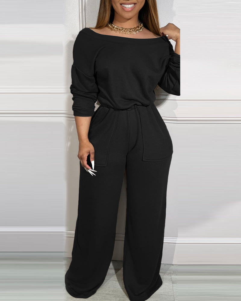 Ladies open shoulder Jumpsuit