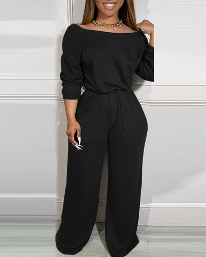 Ladies open shoulder Jumpsuit