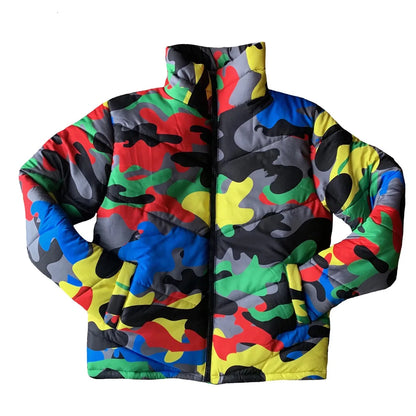 Camo Print Winter Jacket Warm Thick Parka Couple Wear Puffer