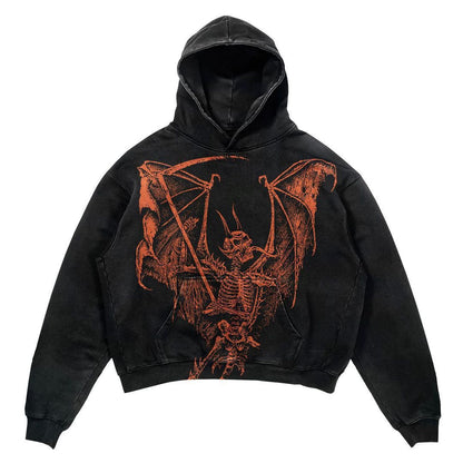 Fashion Punk Design Fleece Printed Hoodie