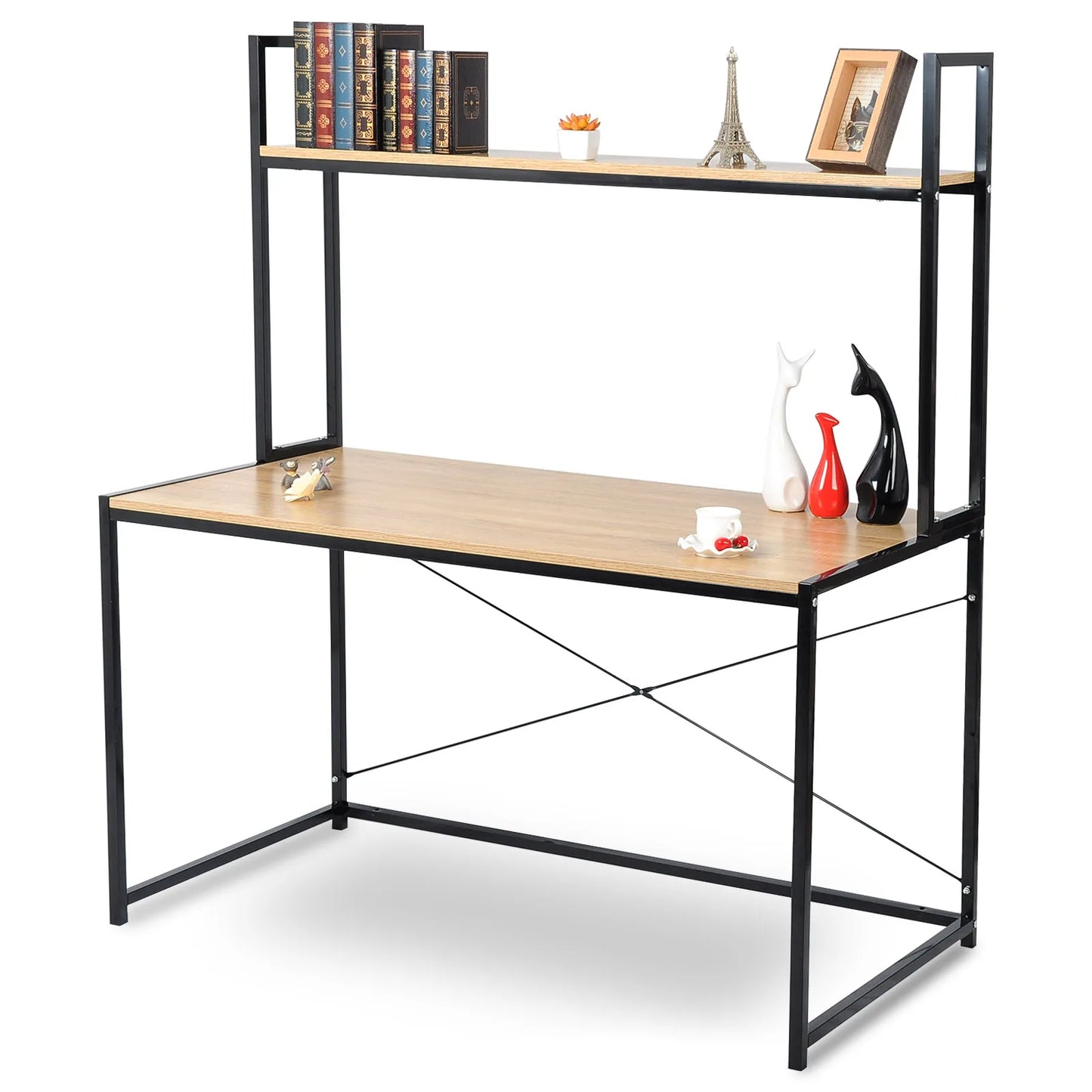 120x60x140cm Modern Desk W Shelf