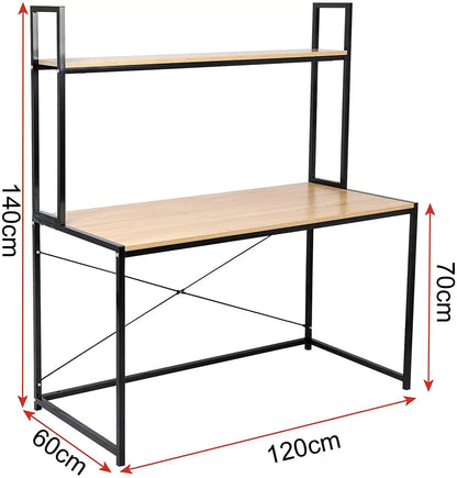 120x60x140cm Modern Desk W Shelf