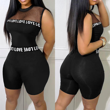 Women's ripped-body Sleeveless Fitted Jumpsuit