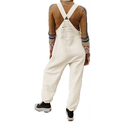 Skinny Fleece Suspender Jumpsuit