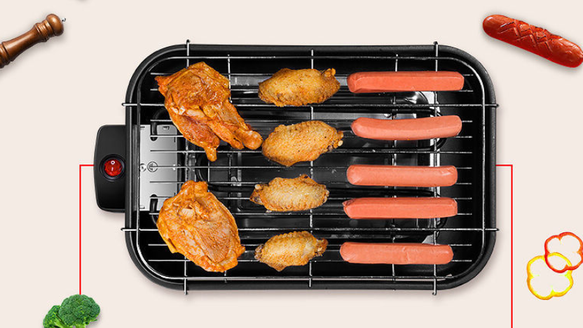 Inside barbecue square electric tray (non-smoking)