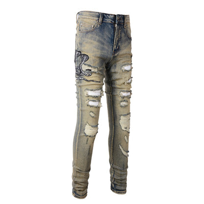 Off white Distressed Slim Colored Jean pants