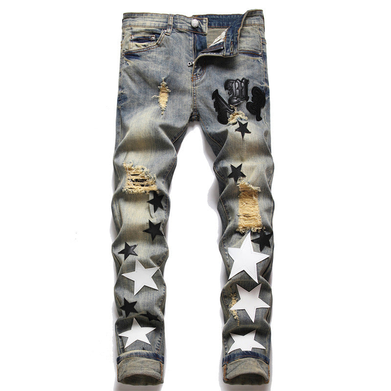 Off white 5 pointed star denim trousers