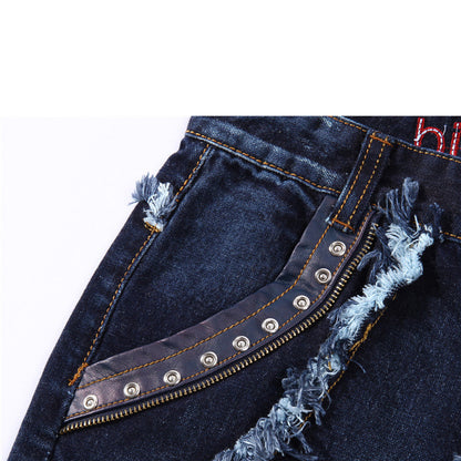 Fury threaded Jean pants W/ leather pocket lining