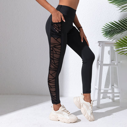 Mesh Stitching Yoga Body Shaping Trousers