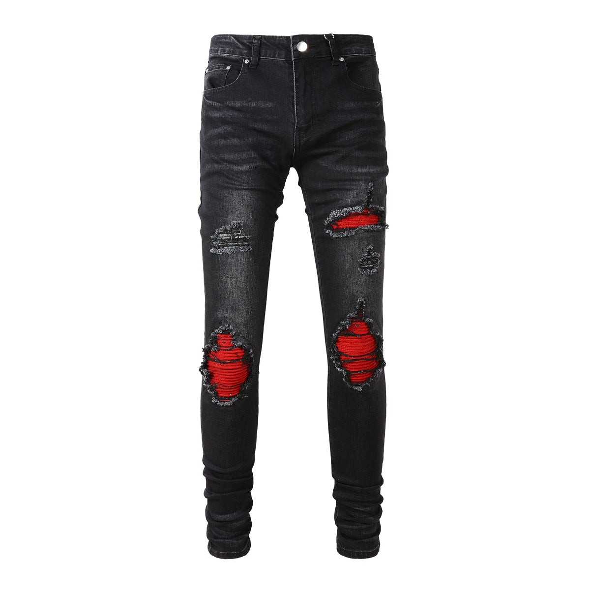 Red Patch Stretch Slim Pants