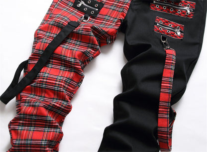 Black/multicolor strapped pants