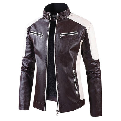 Autumn And Winter Leather Fleece-lined jacket